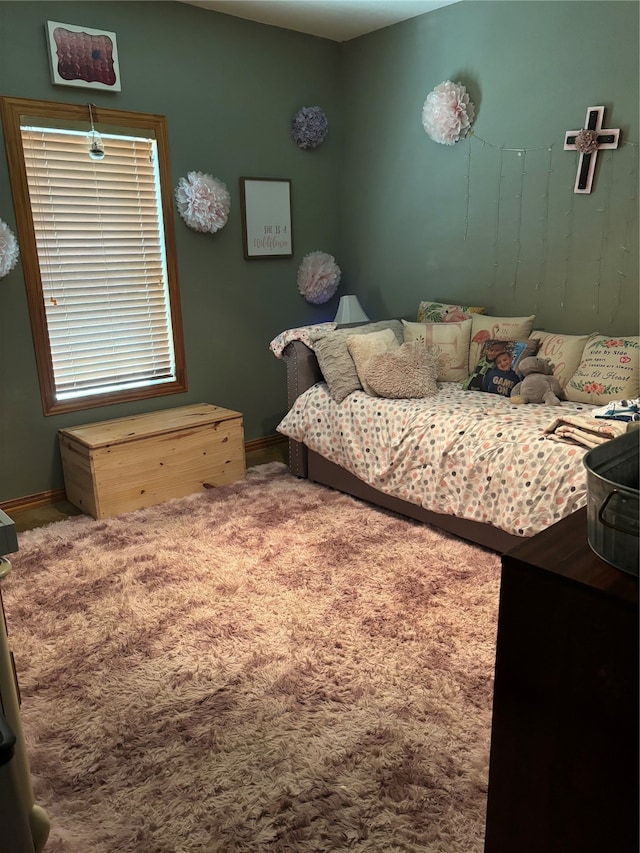 bedroom with carpet