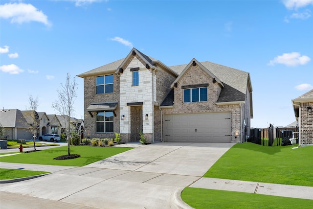 7701 Oakmeade St, Joshua, TX 76058 - view of front of property with driveway, brick siding, an attached garage, and roof with shingles