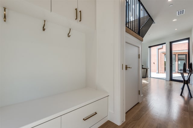 mudroom featuring light wood-type flooring