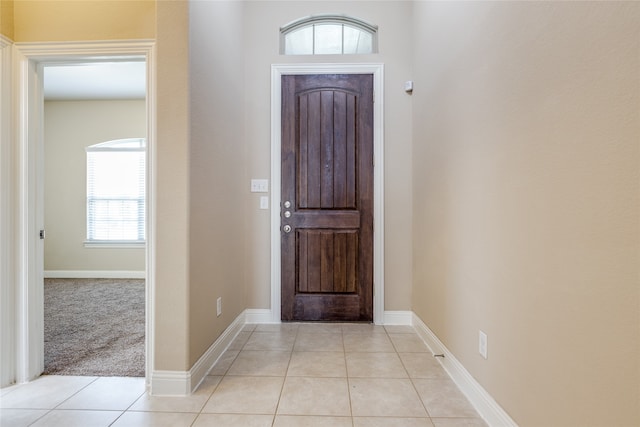 view of tiled entrance foyer