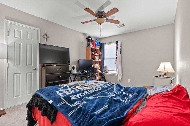 9433 Drovers View Trl, Fort Worth, TX 76131 - carpeted bedroom with visible vents and a ceiling fan