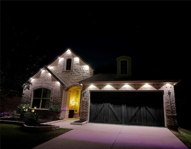 view of front of home featuring a garage