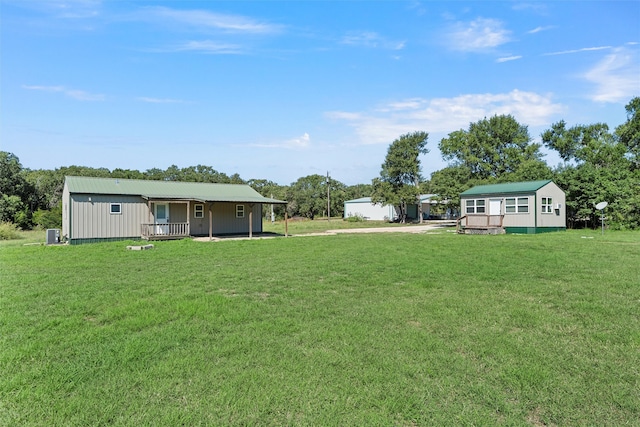 view of yard with a porch