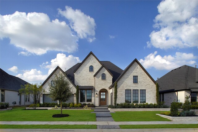 french country home with a front yard