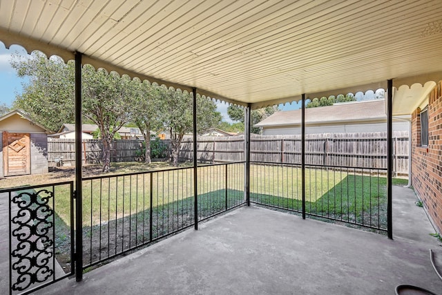 view of unfurnished sunroom