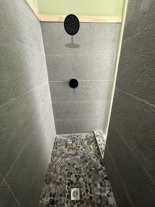 interior details featuring a shower