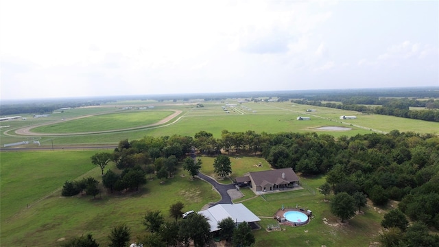 bird's eye view with a rural view