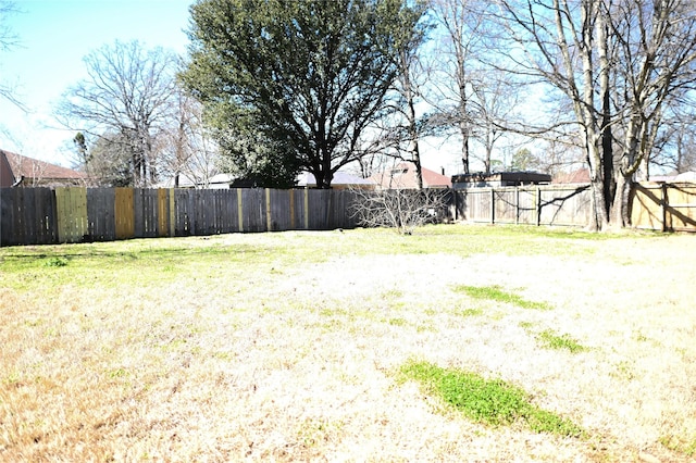 view of yard featuring a fenced backyard