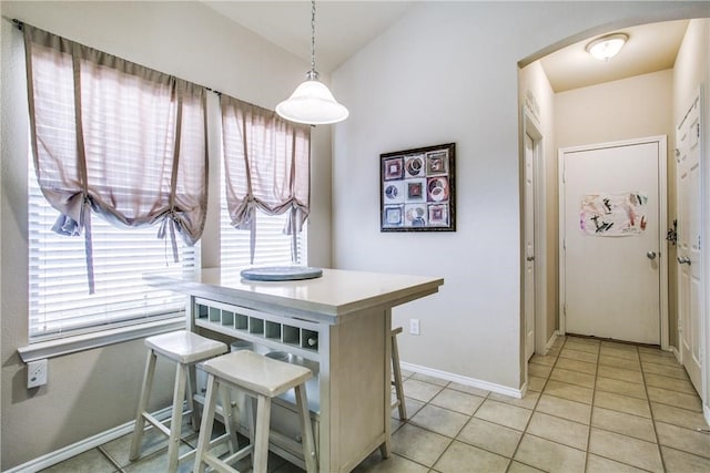 view of tiled dining space