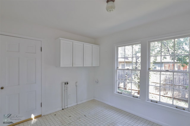 interior space featuring cabinets