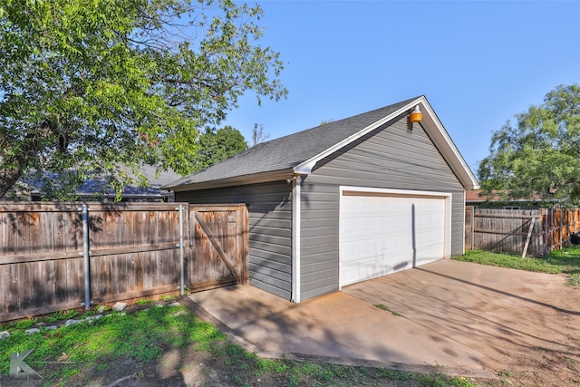 view of garage