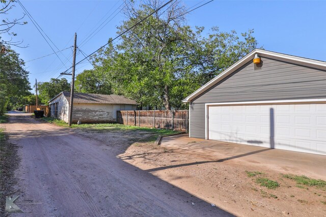 view of garage