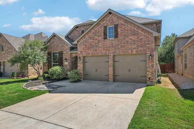 front facade with a front yard