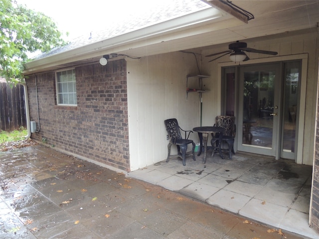 view of patio / terrace with ceiling fan