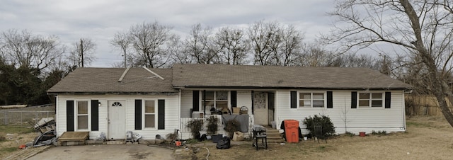 view of single story home