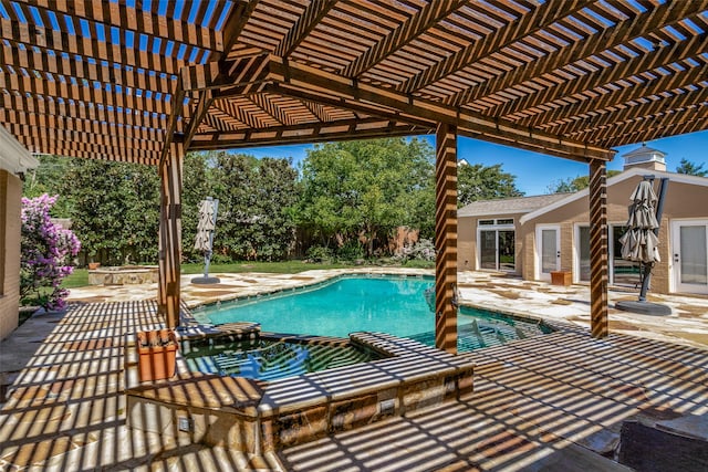 view of pool featuring a pergola and a patio area