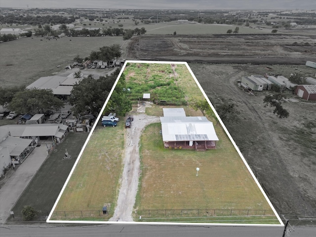 drone / aerial view featuring a rural view