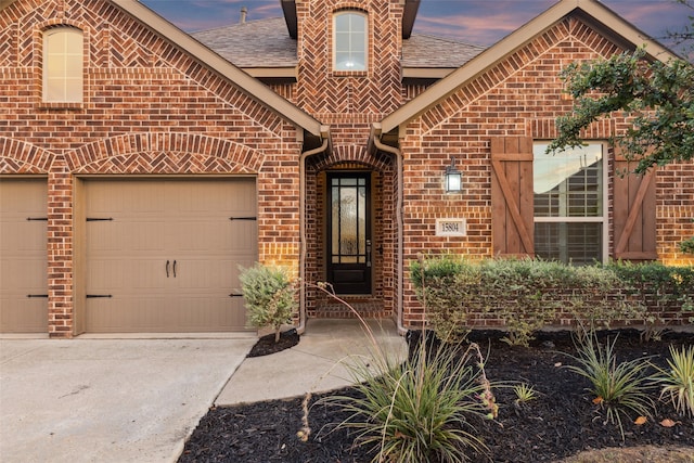 view of front of property featuring a garage