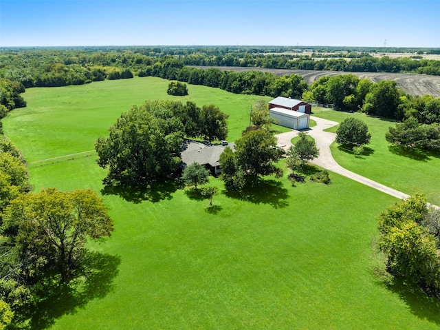 bird's eye view featuring a rural view