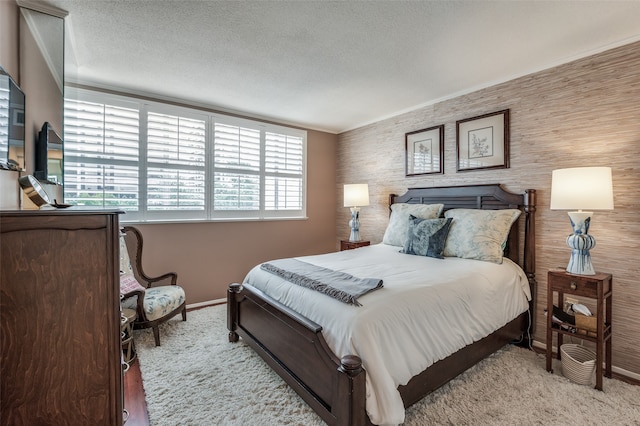 bedroom with a textured ceiling