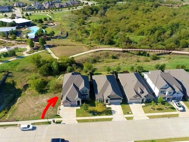 bird's eye view with a residential view