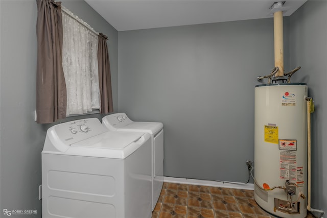 washroom featuring separate washer and dryer and gas water heater