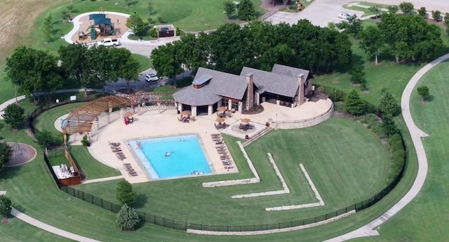1516 Fairweather Way, Forney, TX 75126 - aerial view of property's location with a pool area