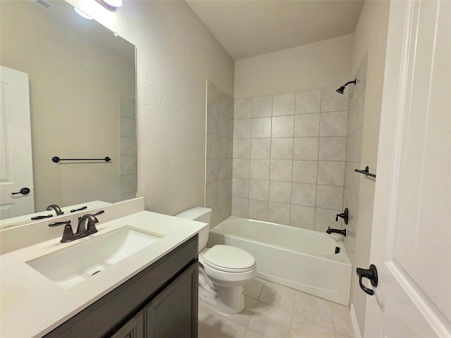 1516 Fairweather Way, Forney, TX 75126 - full bathroom with vanity, tile patterned floors, a textured wall, and bathtub / shower combination