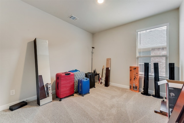 misc room with carpet flooring