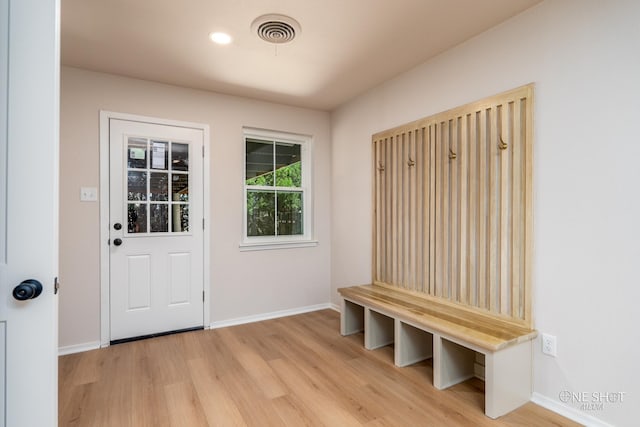 mudroom featuring hardwood / wood-style floors