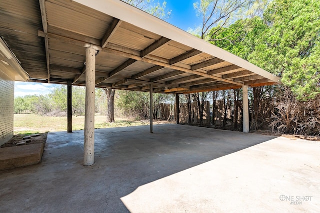 view of car parking featuring a carport