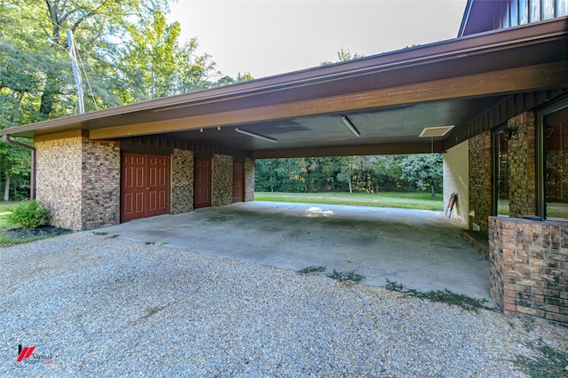 view of parking featuring a carport