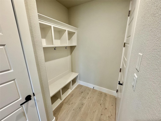 mudroom with light wood-type flooring