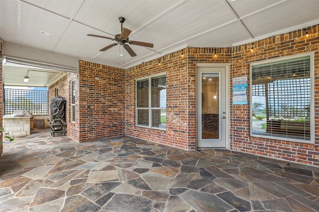 view of patio / terrace with ceiling fan