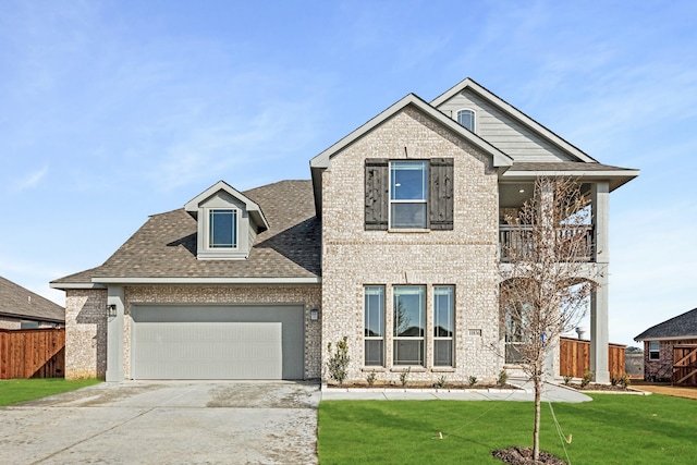 view of front facade featuring a garage and a front yard