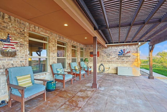 view of patio / terrace with a pergola