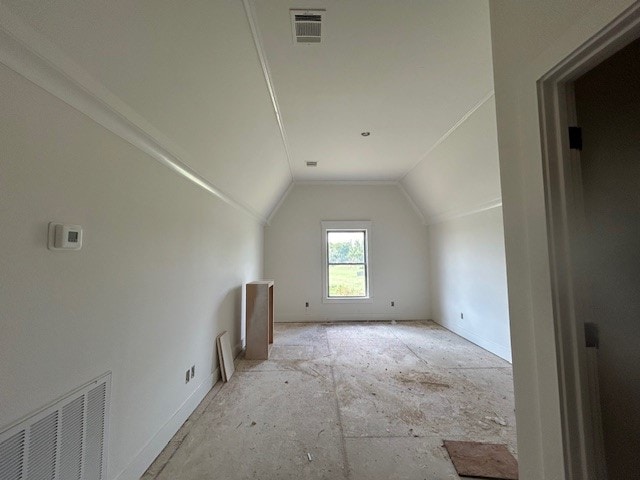 bonus room with lofted ceiling