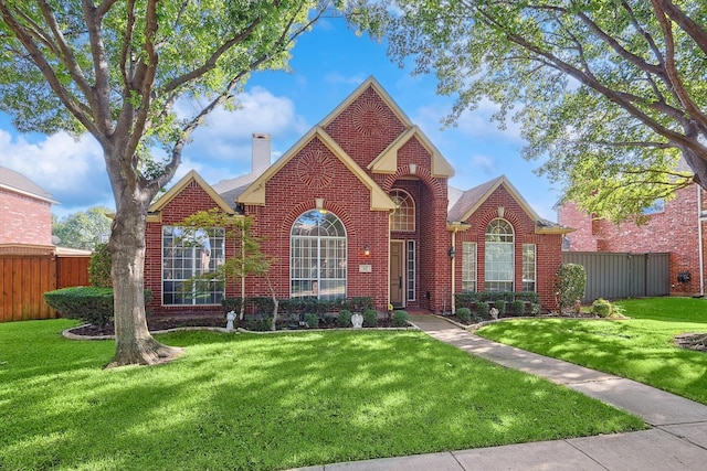 view of front of house with a front lawn