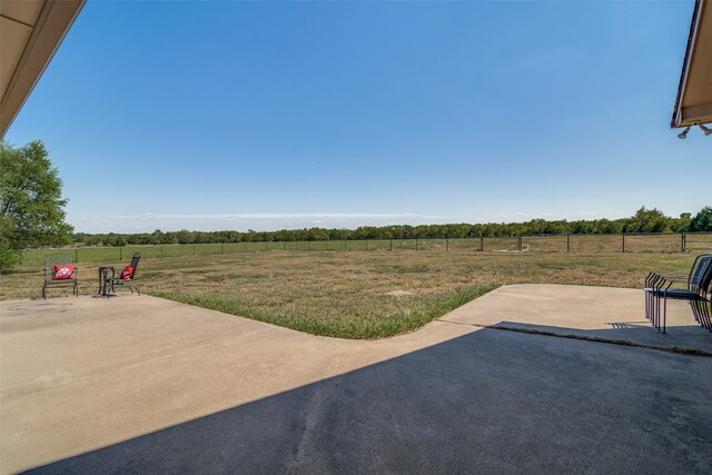 view of patio featuring a rural view