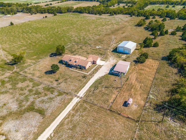 aerial view featuring a rural view