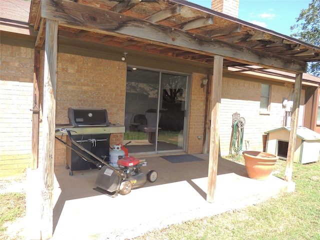 view of patio with grilling area