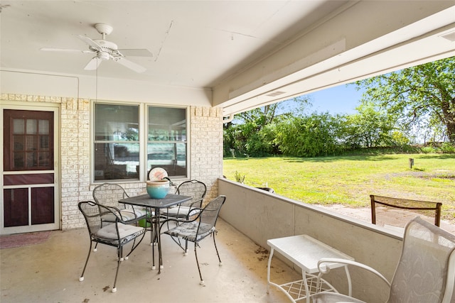 view of patio / terrace with ceiling fan