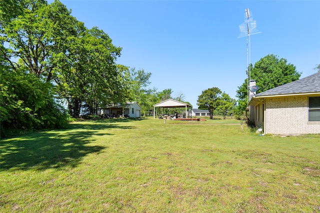 view of yard featuring a gazebo