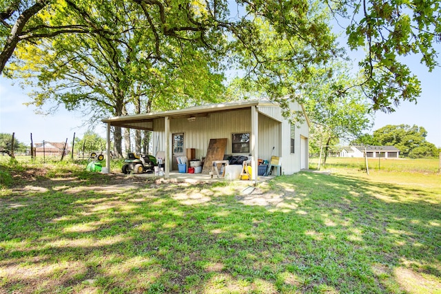 exterior space with a lawn