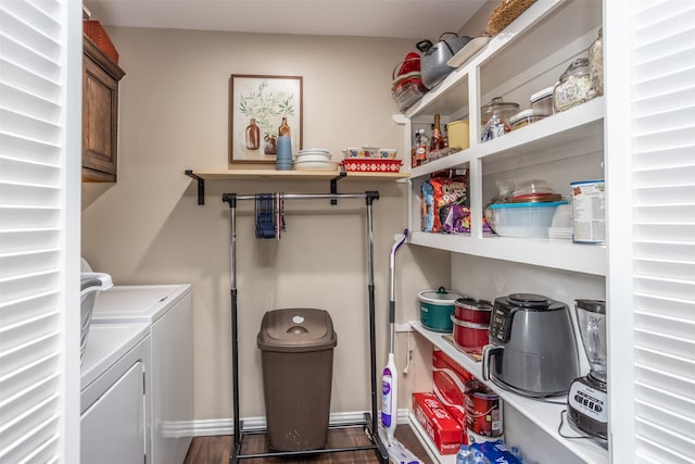 interior space featuring independent washer and dryer