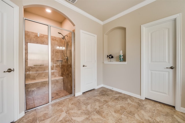 unfurnished bedroom featuring a closet and ornamental molding