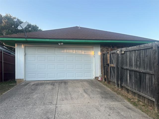 view of garage