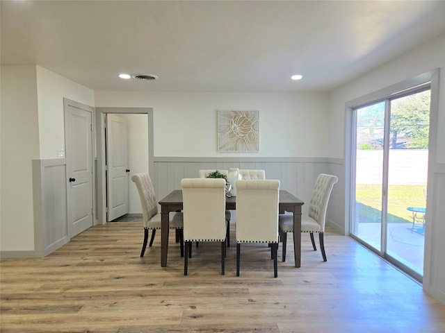 dining room featuring light wood-type flooring