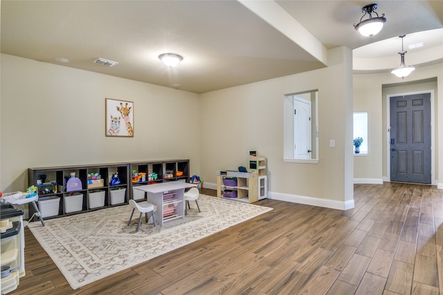 interior space with wood-type flooring