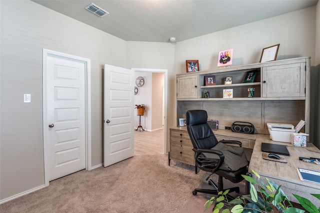 view of carpeted office